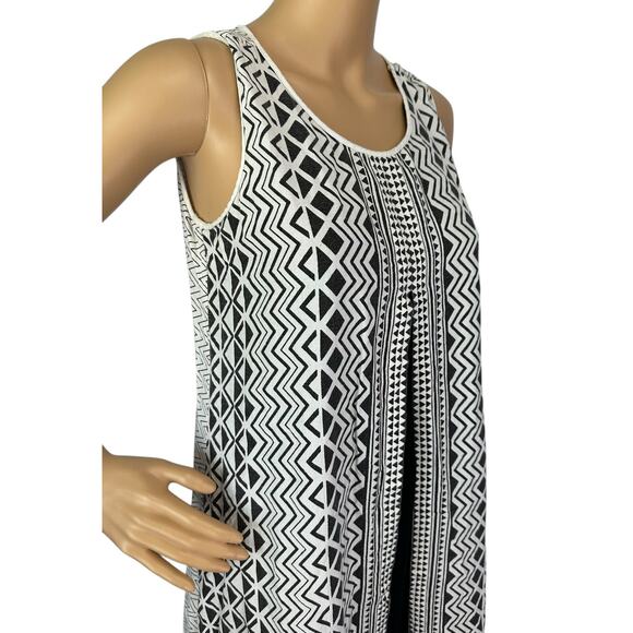 Global Desi Liva Maxi Dress Black White Boho Sleeveless Sustainable Size M - Picture 8 of 11